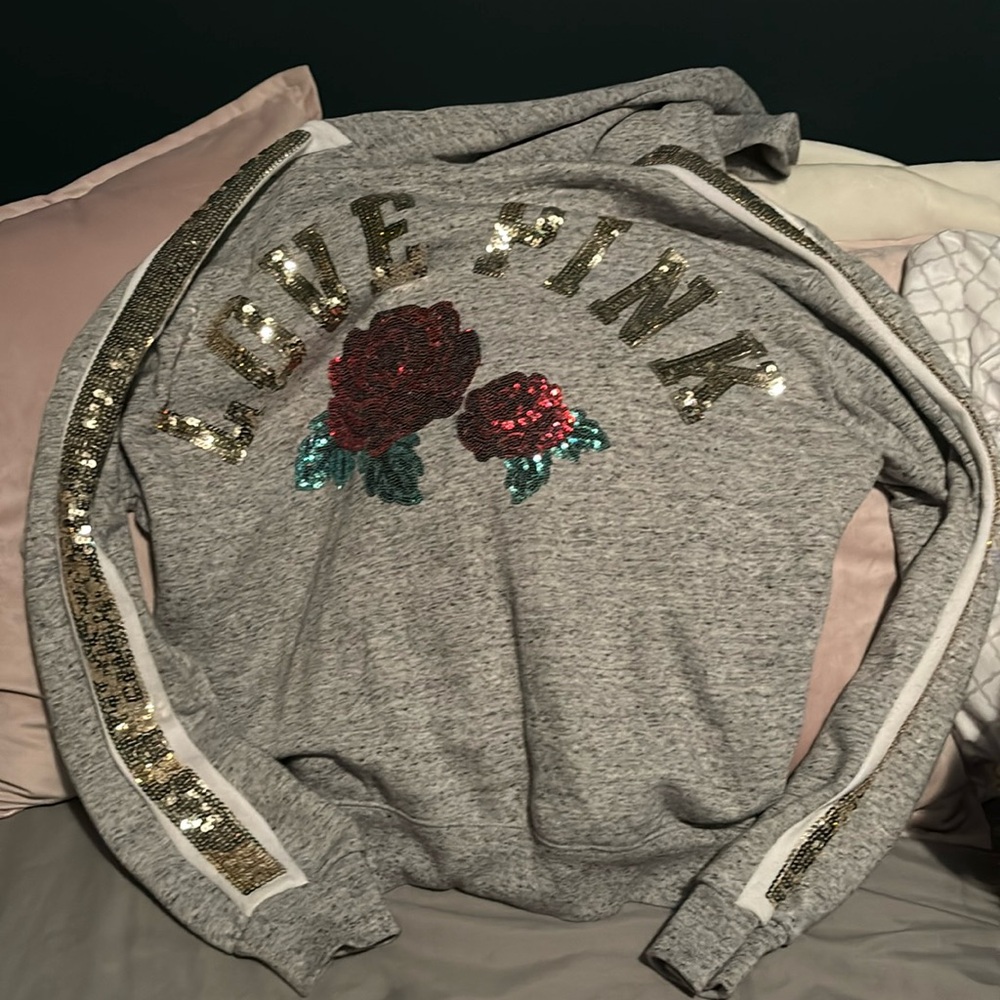 Victorias Secret Pink Sequin Hoodie